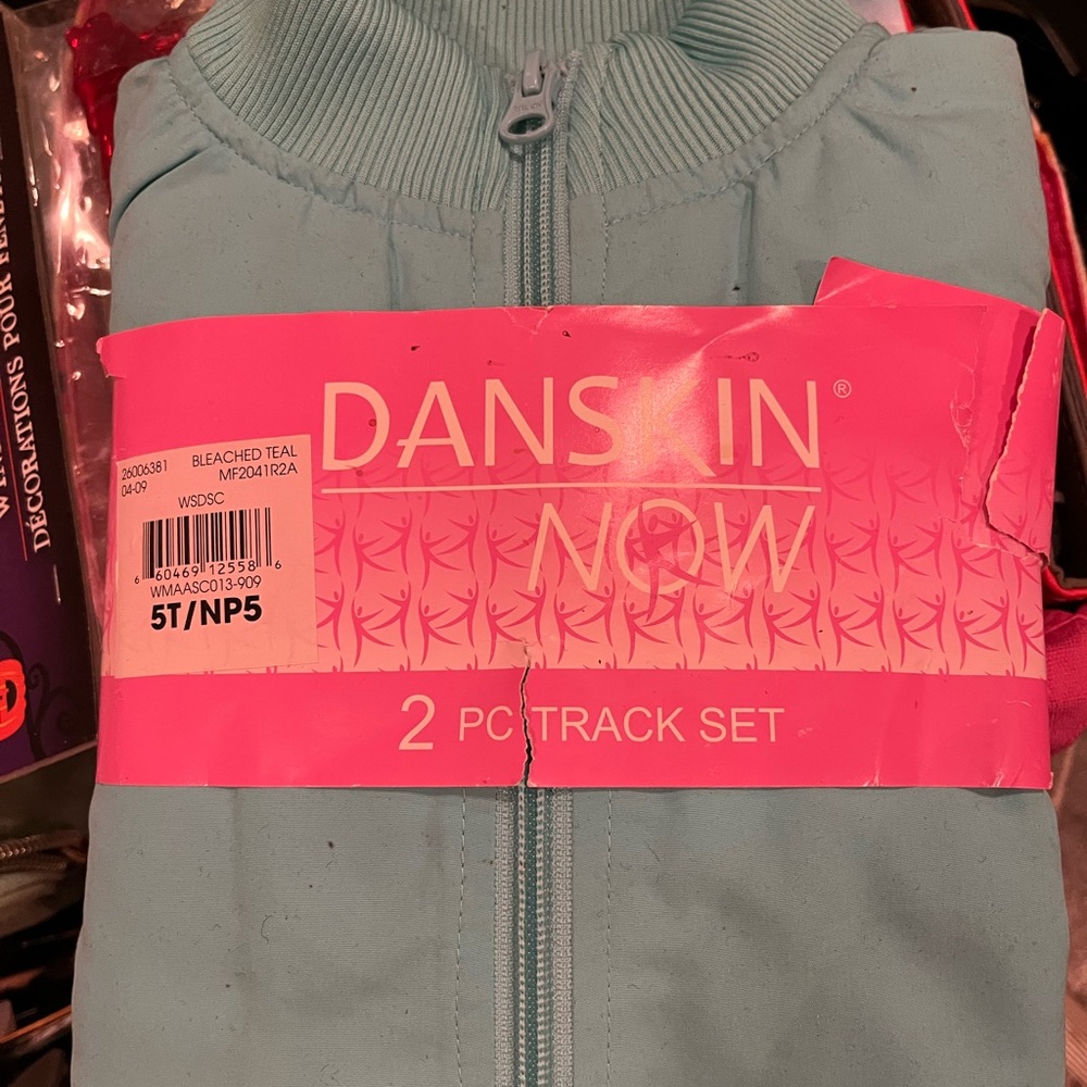 Danskin Now 2 pc track set Bleached Teal Full zip Jacket & pants Size 5T